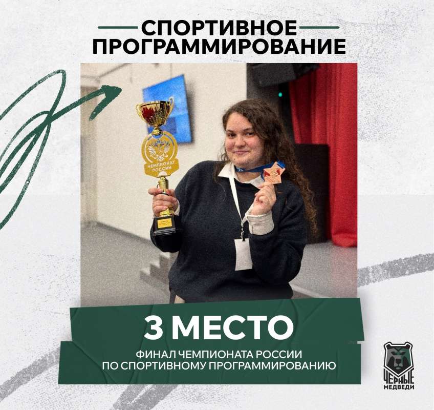 В тройке лучших России по спортивному программированию!